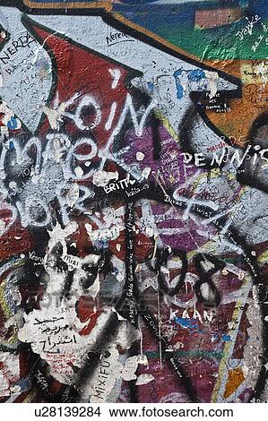Close up of graffiti on Berlin Wall View Large Photo Image Picture - Close up of graffiti on Berlin Wall. Fotosearch