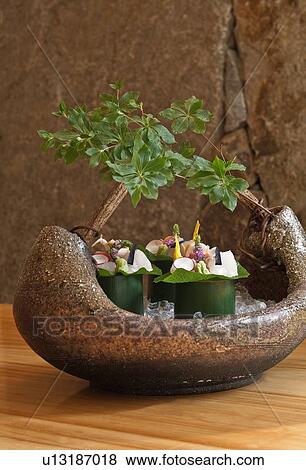 Stock Photo - Close up of plants in boat. Fotosearch