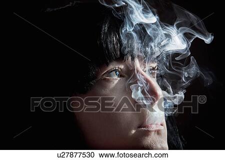 Close up of woman smoking View Large Photo Image Stock Image - Close up of woman smoking. Fotosearch