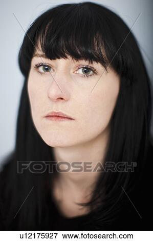 Close up of womans face View Large Photo Image Stock Photo - Close up of womans face. Fotosearch