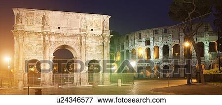 Stock Photo - Colosseum and Arch of Constantine. Fotosearch