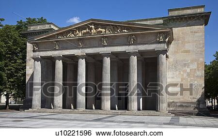 Stock Photograph - Columned building with courtyard. Fotosearch