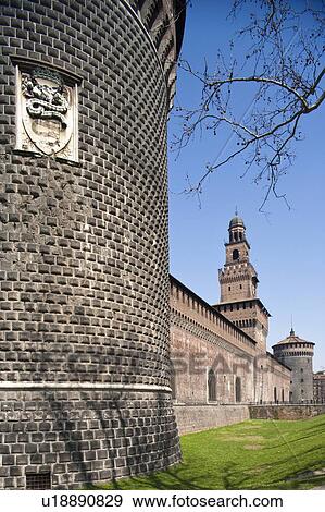 Curved wall of stone castle View Large Photo Image Stock Photo - Curved wall of stone castle. Fotosearch