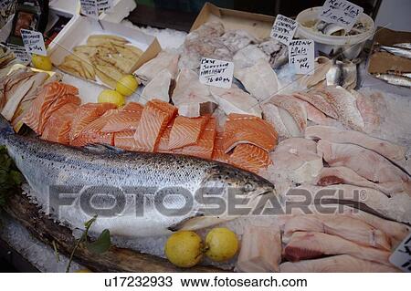 Fresh fish on ice for sale View Large Photo Image Stock Image - Fresh fish on ice for sale. Fotosearch