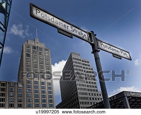Stock Photography - German street signs in city center. Fotosearch