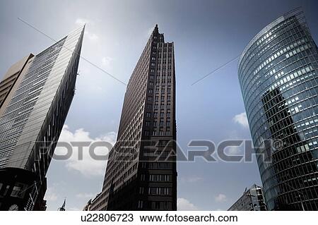 Low angle view of urban skyscrapers View Large Photo Image Stock Image - Low angle view of urban skyscrapers. Fotosearch