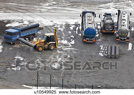 Stock Photography - Machinery at garbage collection center. Fotosearch