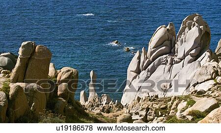 Stock Photo - Rock formations on coastline. Fotosearch