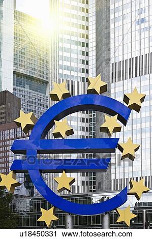 Sculpture of Euro symbol in city center View Large Photo Image Stock Image - Sculpture of Euro symbol in city center. Fotosearch