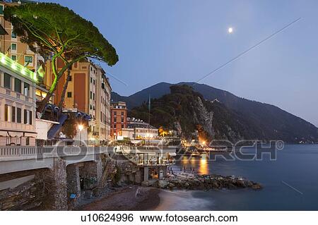 Urban coastline lit up at night View Large Photo Image Stock Photograph - Urban coastline lit up at night. Fotosearch
