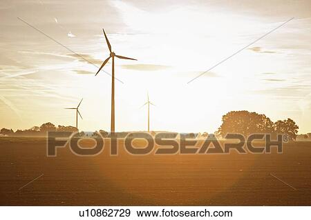 Wind turbines in rural landscape View Large Photo Image Stock Photo - Wind turbines in rural landscape. Fotosearch