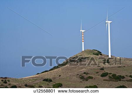 Windmills overlooking rural landscape View Large Photo Image Stock Image - Windmills overlooking rural landscape. Fotosearch