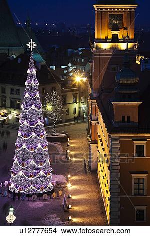Castle Square, Royal Castle in Christmas time View Large Photo Image Picture - Castle Square, Royal Castle in Christmas time. Fotosearch