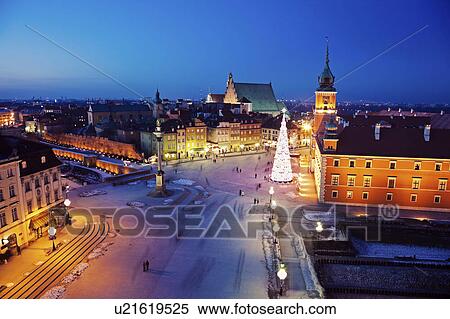 Castle Square, Sigismund's Column and Royal Castle in Christmas time View Large Photo Image Stock Photography - Castle Square, Sigismund's Column and Royal Castle in Christmas time. Fotosearch