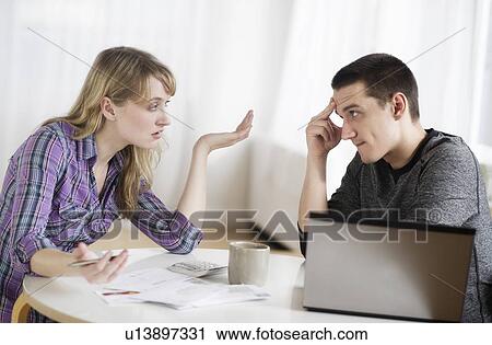 Stock Image - Couple arguing. Fotosearch