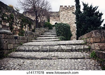Stock Photo - Crusaders castle ruins . Fotosearch