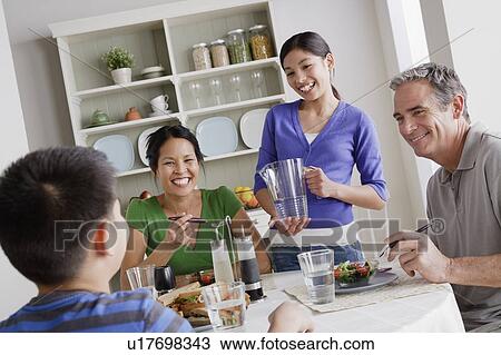 Family having breakfast together View Large Photo Image Stock Image - Family having breakfast together. Fotosearch