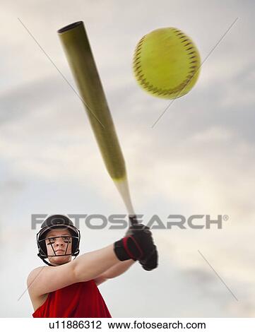 Girl (12-13) plying softball View Large Photo Image Stock Image - Girl (12-13) plying softball. Fotosearch