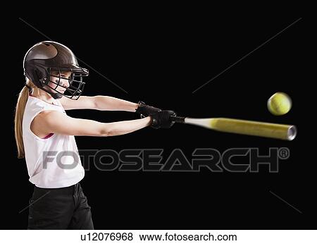 Girl (12-13) plying softball, studio shot View Large Photo Image Stock Photo - Girl (12-13) plying softball, studio shot. Fotosearch