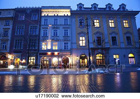 Stock Image - Historic houses in main Square. Fotosearch