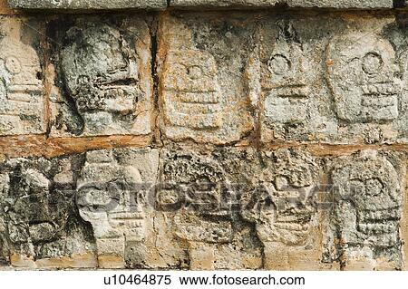 Mayan carvings representing human skulls View Large Photo Image Stock Photography - Mayan carvings representing human skulls. Fotosearch