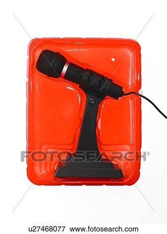 New microphone still in case on red background View Large Photo Image Stock Photo - New microphone still in case on red background. Fotosearch