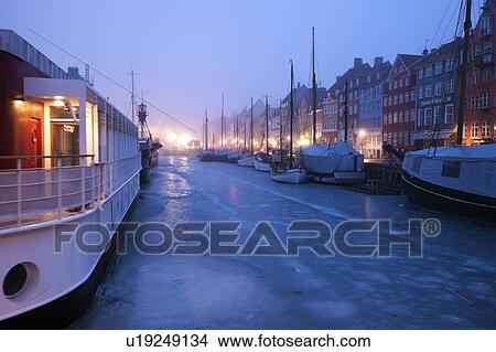 Nyhavn district on early winter morning View Large Photo Image Picture - Nyhavn district on early winter morning. Fotosearch