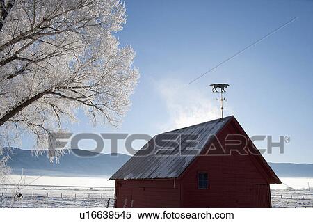 Stock Photography - Old barn in winter scenery. Fotosearch