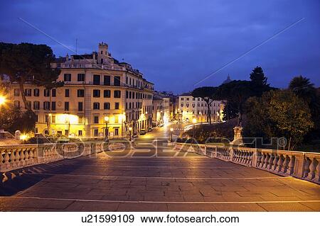 Piazza Campidoglio at dusk View Large Photo Image Stock Photo - Piazza Campidoglio at dusk. Fotosearch