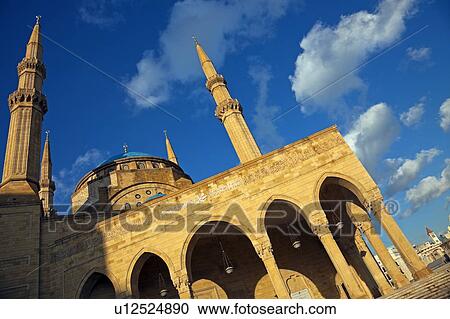 Stock Image - Place d'Etoile, Mohammad al Amin Mosque. Fotosearch