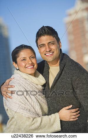 Portrait of happy couple outdoors View Large Photo Image Stock Photograph - Portrait of happy couple outdoors. Fotosearch