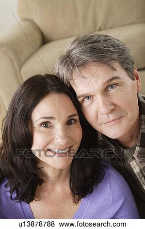 Portrait of mature couple at home View Large Photo Image Stock Photo - Portrait of mature couple at home. Fotosearch