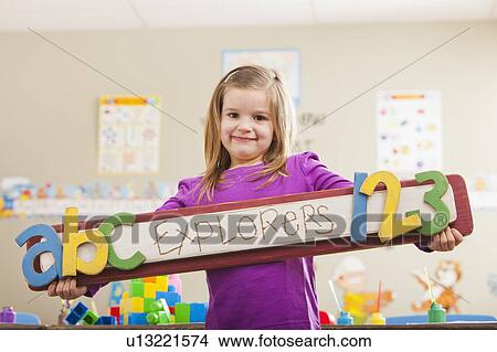 Picture - Portrait of schoolgirl (4-5). Fotosearch