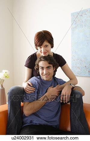 Stock Image - Portrait of smiling couple. Fotosearch