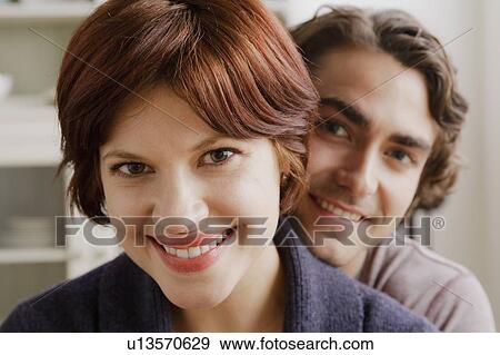Portrait of smiling couple View Large Photo Image Stock Photo - Portrait of smiling couple. Fotosearch