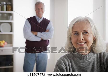 Portrait of smiling senior couple View Large Photo Image Stock Image - Portrait of smiling senior couple. Fotosearch