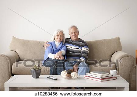 Portrait of smiling senior couple View Large Photo Image Stock Photograph - Portrait of smiling senior couple. Fotosearch