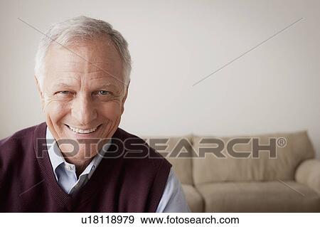 Portrait of smiling senior man View Large Photo Image Stock Photo - Portrait of smiling senior man. Fotosearch