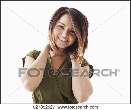 Portrait of young happy woman View Large Photo Image Stock Photo - Portrait of young happy woman. Fotosearch