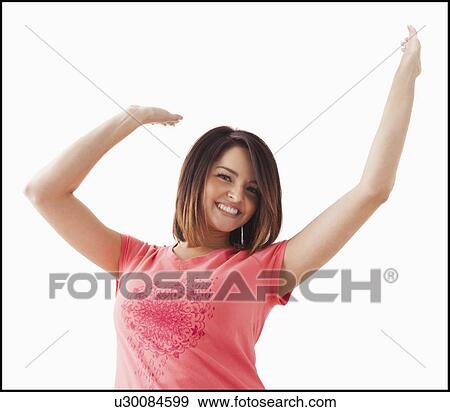 Portrait of young happy woman View Large Photo Image Stock Photo - Portrait of young happy woman. Fotosearch