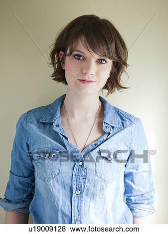 Stock Photo - Portrait of young woman. Fotosearch