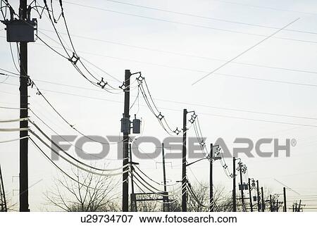 Stock Photo - Power lines. Fotosearch