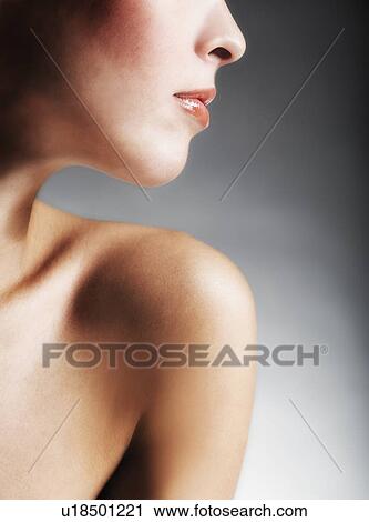 Profile of woman, studio short View Large Photo Image Stock Image - Profile of woman, studio short. Fotosearch