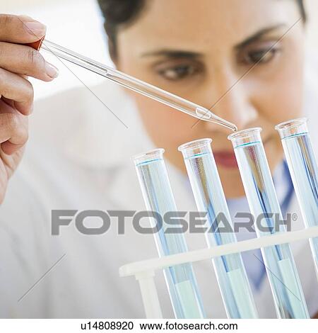 Scientist pipetting liquid into test tubes View Large Photo Image Stock Image - Scientist pipetting liquid into test tubes. Fotosearch