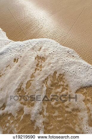 Sea waves on beach sand View Large Photo Image Stock Image - Sea waves on beach sand. Fotosearch