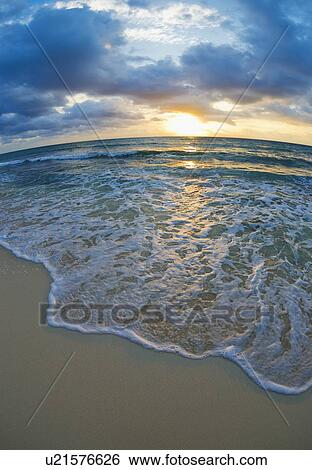 Stock Photograph - Seascape at sunset. Fotosearch