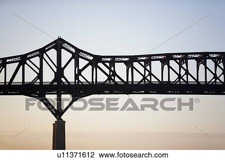 Silhouette of steel bridge View Large Photo Image Stock Image - Silhouette of steel bridge. Fotosearch