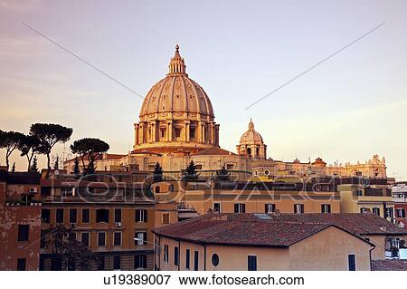 Stock Photo - St. Peter's Basilica? in early morning. Fotosearch