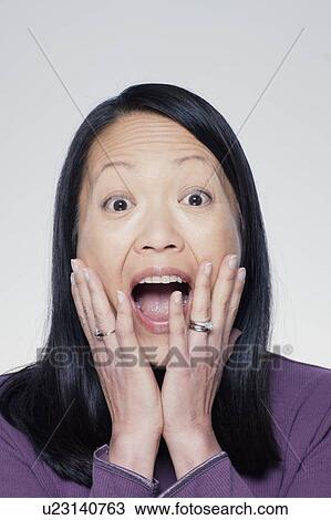 Studio portrait of mature woman screaming View Large Photo Image Stock Image - Studio portrait of mature woman screaming. Fotosearch