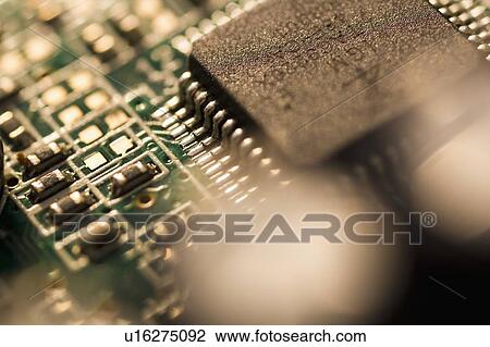 Stock Image - Studio shot of computer chip. Fotosearch